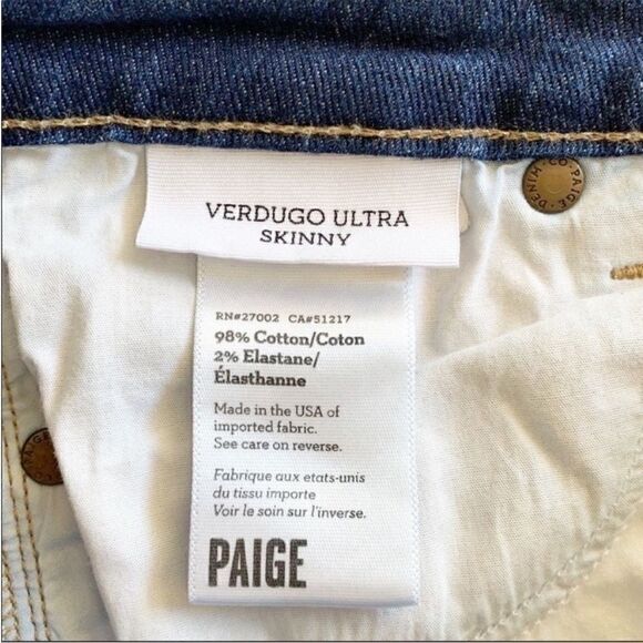 PAIGE Distressed Verdugo Ultra Skinny Low Rise Jeans - Picture 9 of 10